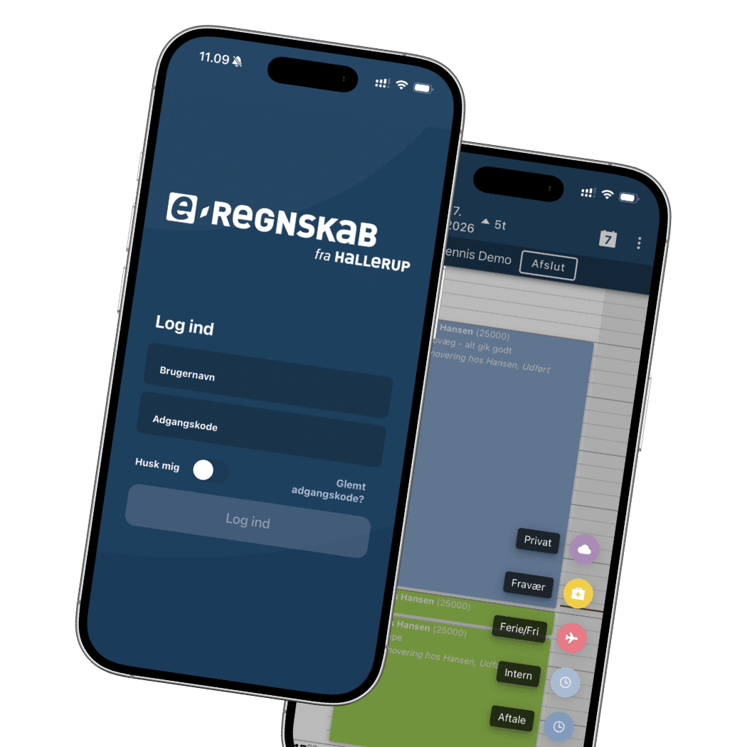 Forside app | e-Regnskab fra Hallerup